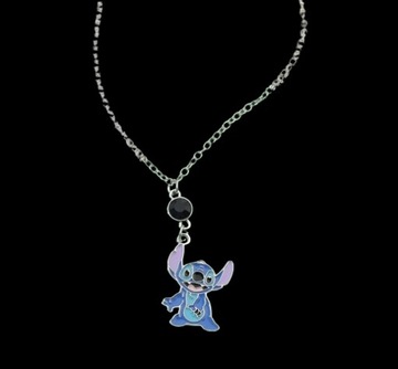 Wisiorek Łańcuszek Stich Disney Lilo & Stitch Niebieski Cyrkonia