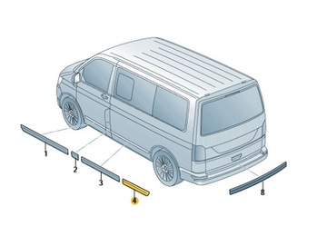 VW T5 T6 LISTWA CHROM TYŁ PRAWA OE 7E0853058B 2ZZ