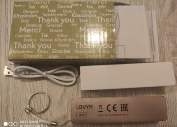 Powerbank LBVYR 58160 2000mAh złoty Nowy