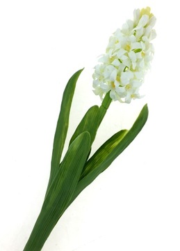 БЕЛЫЙ ГИАЦИНТ РЕЗИНОВЫЙ ЛИСТЬЯ 39 см как натуральный ПРЕМИУМ