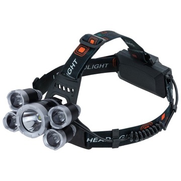 МОЩНАЯ ФАРА 5 x LED T6 АККУМУЛЯТОРНАЯ ФАРА CREE
