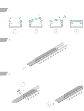 Profil LED aluminiowy czarny Worthy-A + Klosz 1m