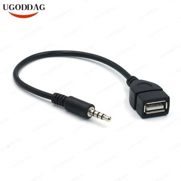 Samochód MP3 konwerter odtwarzacza Adapter Audio 3.5mm męski AUX wtyk Audio
