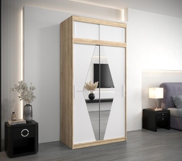 Szafa przesuwna garderoba B 120 cm z nadstawką