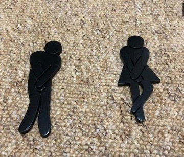 Юмор Туалет Символы Маркеры Мистер Миссис Блэк