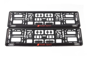 RAMKI RAMKA TABLICY AUDI SPORT LOGO CZERWONE 2szt JAKOŚĆ PREMIUM