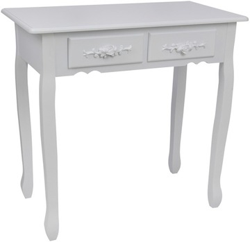 БЕЛЫЙ КОСМЕТИЧЕСКИЙ СТОЛИК СО СВЕТОДИОДНЫМ ЗЕРКАЛОМ + ТАБУРЕТ