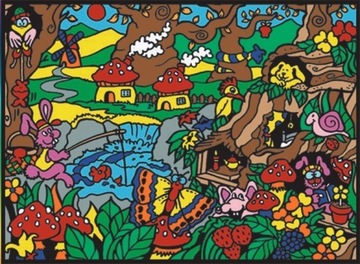 Kolorowanka welwetowa 47x35 wioska