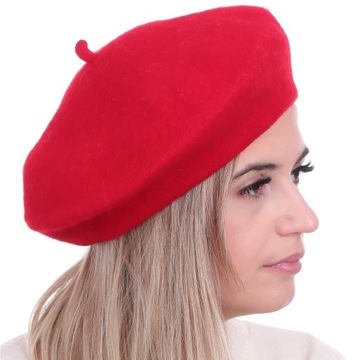 Beret damski w stylu francuskim z antenką