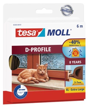 Uszczelka samoprzylepna gumowa tesa profil D 6m
