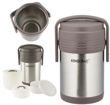 KINGHOFF УЖИННЫЙ ТЕРМОС 1,5л + 3 КОНТЕЙНЕРА KH-407
