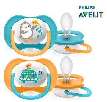 PHILIPS AVENT 2x SMOCZEK ULTRA AIR 6-18M USPOKAJAJĄCY ORTODONTYCZNY + ETUI