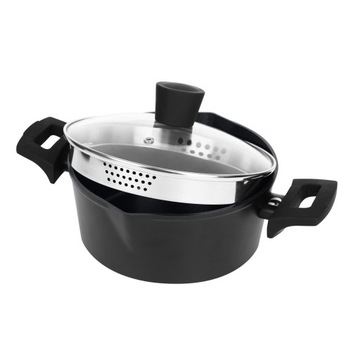 GARNEK TRADYCYJNY Z POKRYWKĄ POWŁOKA CERAMICZNA NIEPRZYWIERAJĄCA 24CM 5L