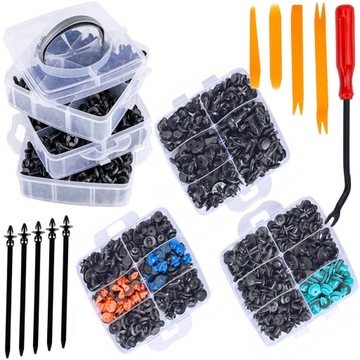 SPINKI KOŁKI KLIPSY SAMOCHODOWE ŚCIĄGACZE DEMONTAŻU TAPICERKI ZESTAW 675el