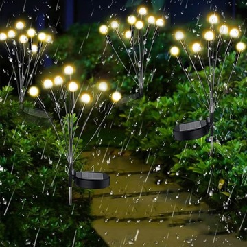 СОЛНЕЧНЫЕ САДОВЫЕ ЛАМПЫ FIREFLY, 4 ШТ., С 2 РЕЖИМАМИ ОСВЕЩЕНИЯ