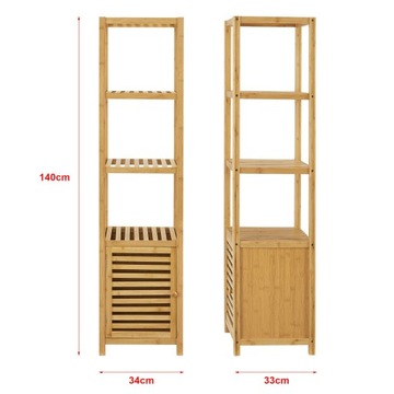 БАМБУК ШКАФ ДЛЯ ВАННОЙ С 5 ПОЛКАМИ
