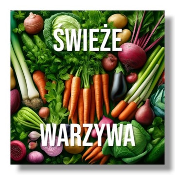 Trwały Baner Reklamowy z Motywem Świeże Warzywa 100x100cm Reklama, Plandeka