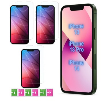 3x Szkło Hartowane 9H - 2,5d Ochronne | Szybka do iPhone 13 / 13 Pro / 14