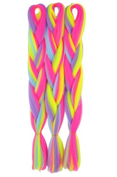 WŁOSY SYNTETYCZNE KOLOROWE WARKOCZYKI DRED MIX.413