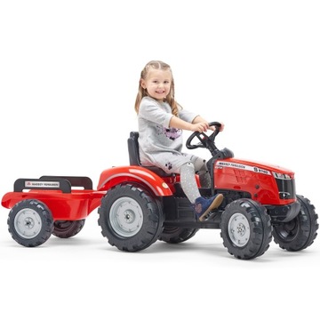 ПЕДАЛЬНЫЙ ТРАКТОР FALK MASSEY FERGUSON С ПРИЦЕПОМ КРАСНЫЙ