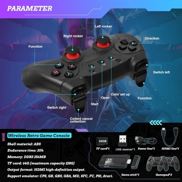ЭМУЛЯТОР ТВ-КОНСОЛИ K9 HDMI GAME BOX 2 КОНТРОЛЛЕРА ДЛЯ ДЕТСКОГО ТЕЛЕВИЗОРА