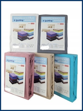 PRZEŚCIERADŁO Z GUMKĄ 160x220 Jersey PREMIUM GRUBE Bawełna 100% MIX KOLORY