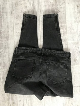 ESMARA grafitowe spodnie jeans rurki BIKER 44