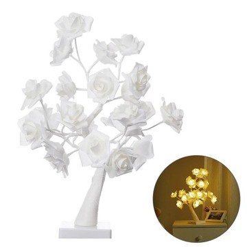 Biały Ciepły Róża Kształt Lampa stołowa LED
