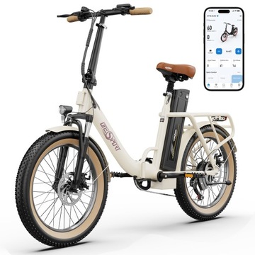Składany Rower Elektryczny ONESPORT Nowy OT16 48V 250W 17Ah 20
