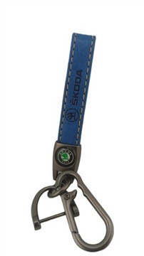 SKODA BRELOK BRELOCZEK SKÓRA NIEBIESKI