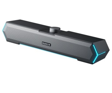 Soundbar do gier Bluetooth z diodami LED, USB, AUX i radiem FM - Możliwość ładowania