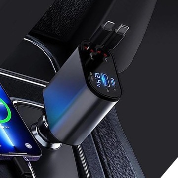 ЧЕРНОЕ АВТОМОБИЛЬНОЕ ЗАРЯДНОЕ УСТРОЙСТВО С USB-ИНТЕРФЕЙСОМ 100 Вт