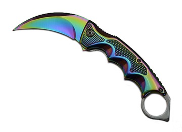 NÓŻ SKŁADANY SPRĘŻYNOWY KARAMBIT TĘCZOWY