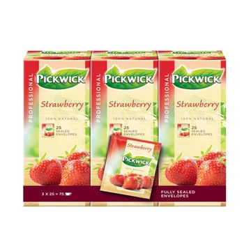 Herbata ekspresowa truskawkowa Pickwick 75 kopert Czarna aromatyzowana
