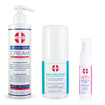 BETA-SKIN NATURAL ACTIVE CREAM 250ml+ACNE +GRATIS!