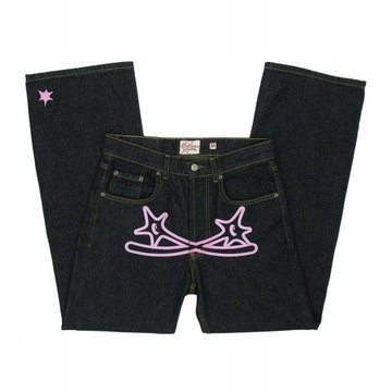 Spodnie Jeansy Y2k Jeans Hip Hop Gothic Baggy czar