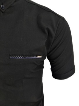 РУБАШКА МУЖСКАЯ ЧЕРНАЯ, КОРОТКАЯ ПОДАРОЧНАЯ, SDN 661 XL 43/44