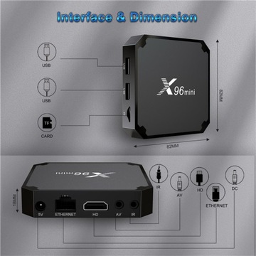 X96 Mini Smart TV Box Android 9.0 1 ГБ 8 ГБ Черный