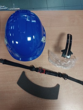 Строительная каска с очками ALPINWORKER качество CERVA желтая HV R. 53-66 см