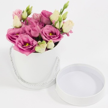КОРОБКА ДЛЯ ЦВЕТОВ FLOWER, БОЛЬШОЙ НАБОР ИЗ 3 ШТ., БЕЛЫЙ ВЕЛЮР