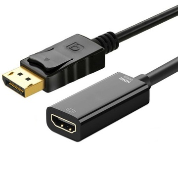 KABEL ADAPTER PRZEWÓD PRZEJŚCIÓWKA PRZELOTKA DISPLAYPORT DP DO HDMI 4K 25CM