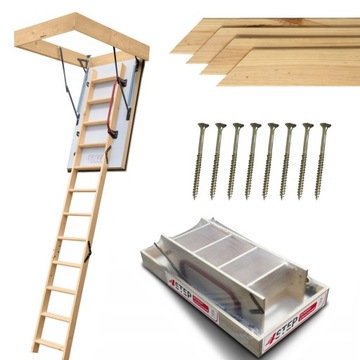 NAJCIEPLEJSZE Schody NORDIC 0,44 W 87mm 120x60 WYŁAZ + wkręty+listwy ZESTAW
