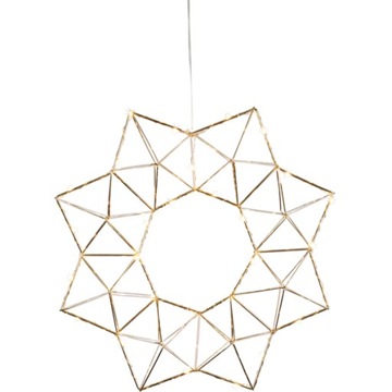Szwedzka dekoracja Gwiazda LED Kolor Mosiądz 40cm