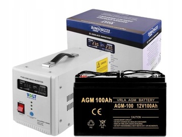 ZASILACZ AWARYJNY PRZETWORNICA UPS SINUS PRO 800W + AKUMULATOR 100Ah AGM