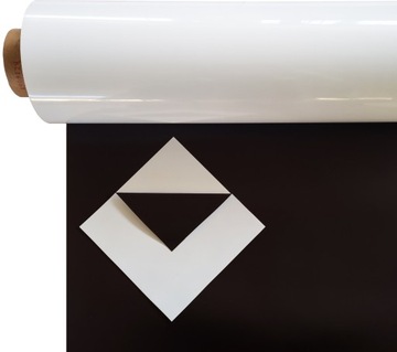 Folia magnetyczna 0,6mm biała PVC połysk magnes