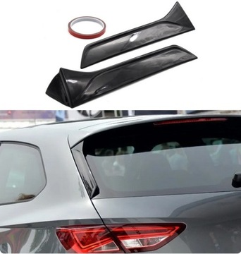 LOTKA OWIEWKI TYLNEJ SZYBY SEAT LEON 5F 13-21 czarny połysk z ABS + taśma