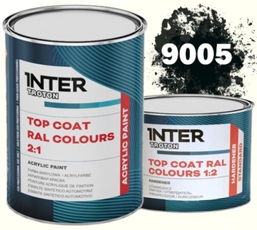 TROTON FARBA AKRYLOWA RAL 9005 CZARNY POŁYSK JET BLACK 1L + UTWARDZACZ 0,5L