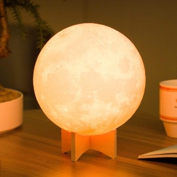 LAMPA KSIĘŻYCOWA 18 CM SZTUCZNA LAMPKA NOCNA LED RGB