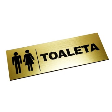 Tabliczka TOALETA, piktogram na drzwi, DOWOLNE NAPISY i ZNAKI, 6cm x 18cm