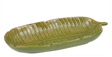 PATERA ZIELONA LIŚĆ CERAMICZNA 25x11cm NA OWOCE